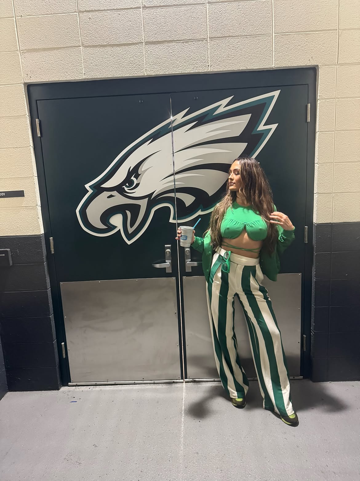 Nikki Bella Goes Braless Under Sizzling Crop Top at Philadelphia Eagles Game