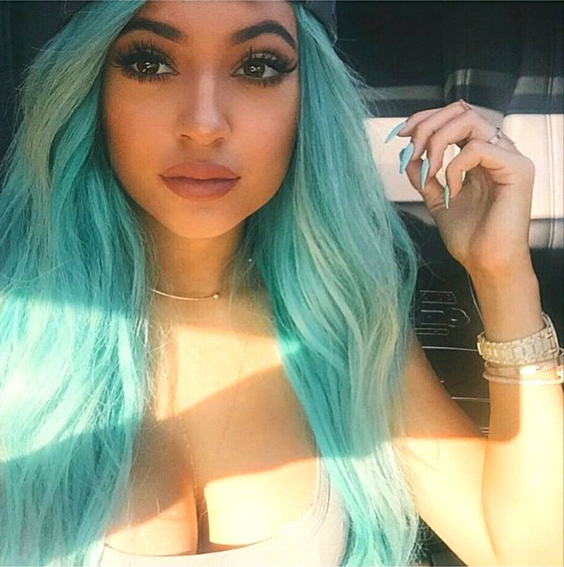 Kylie Jenner's Colorful Wigs- hair color changes