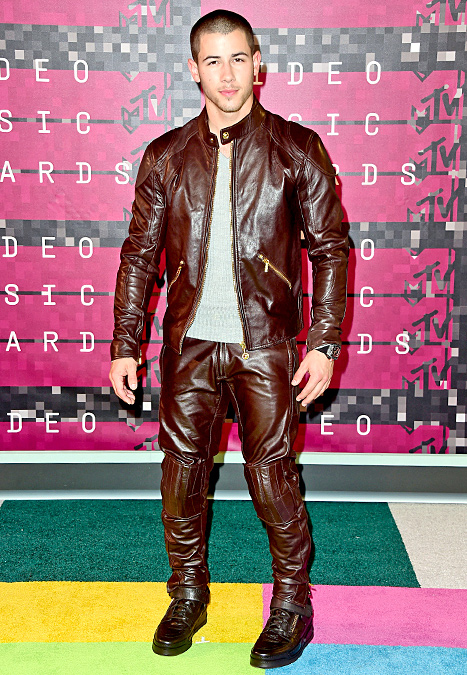 Nick Jonas - brown leather