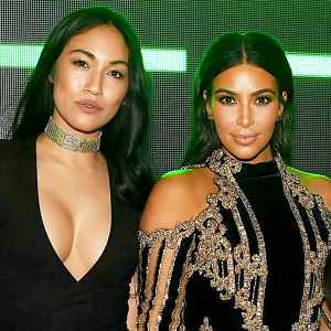 Stephanie Shepherd and Kim Kardashian attend Hakkasan Las Vegas third anniversary at Hakkasan at MGM Grand on April 8, 2016 in Las Vegas, Nevada.