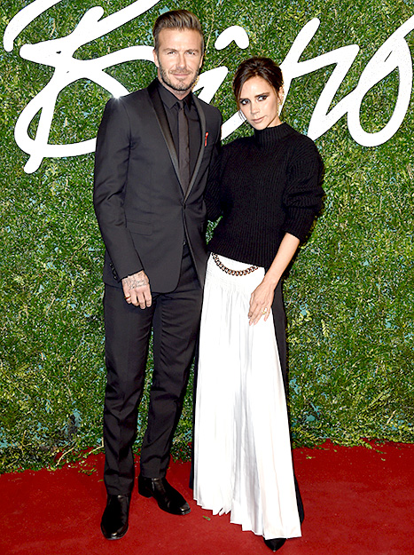 David and Victoria Beckham - British Fashion Awards