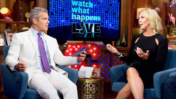 Andy Cohen with Vicki Gunvalson on 'Watch What Happens Live'.