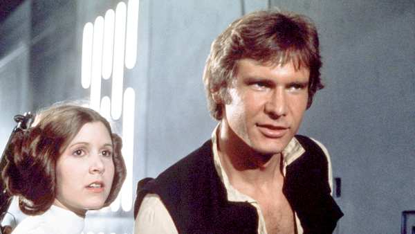 Carrie Fisher and Harrison Ford