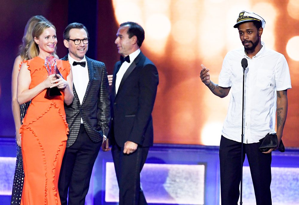 Keith Stanfield, Leslie Mann and Christian Slater and Tom Lassally