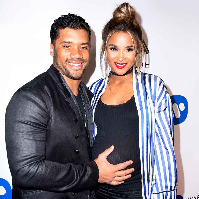 Russell Wilson and Ciara attend the Warner Music Group Grammy Party in 2017.