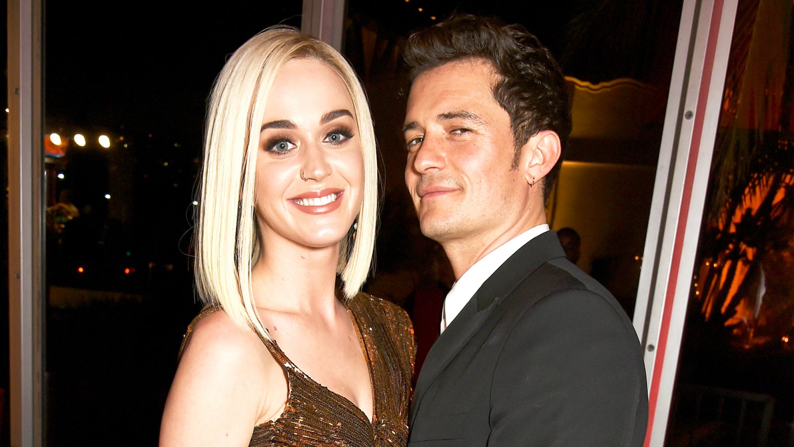Katy Perry and Orlando Bloom attend the 2017 Vanity Fair Oscar Party in 2017.