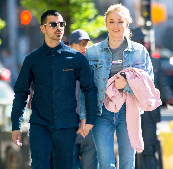 Joe Jonas and Sophie Turner seen in the East Village in New York City on May 3, 2017.