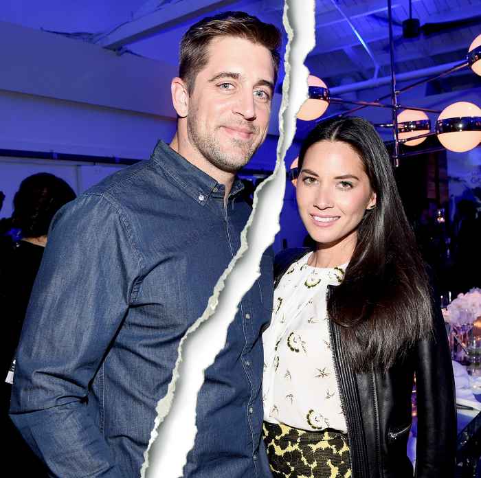 Aaron Rodgers and Olivia Munn attend the Samsung Galaxy S 6 edge launch on April 2, 2015 in Los Angeles, California.