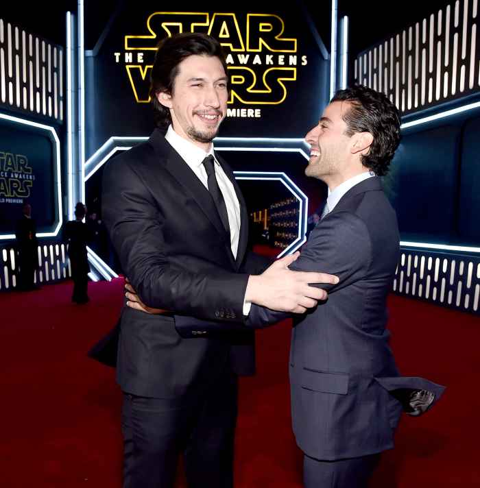 Adam Driver and Oscar Isaac attend the world premiere of