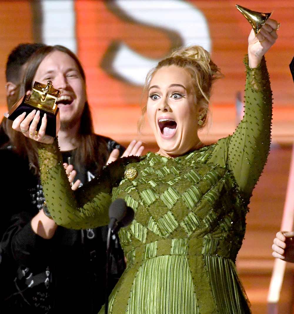 Adele, winner of Album of the Year for '25,' speaks onstage during The 59th Grammy Awards at STAPLES Center on February 12, 2017 in Los Angeles, California.