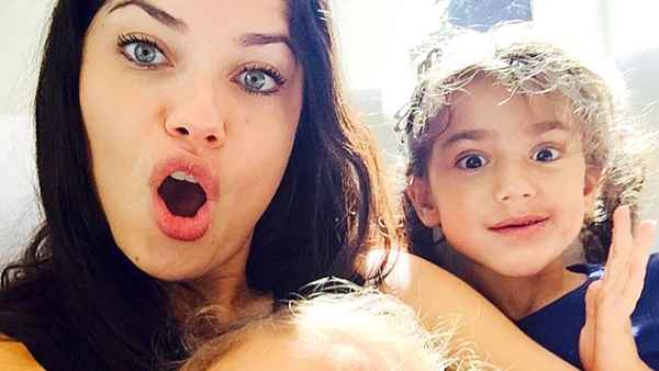 Adriana Lima with her daughters Valentina and Sienna