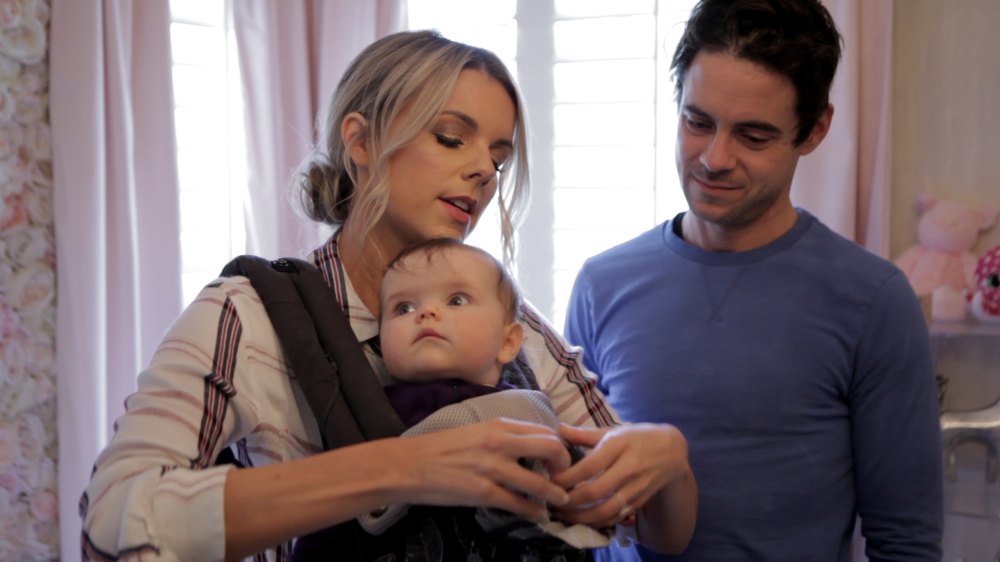 Ali Fedotowsky and fiancé Kevin Manno with baby Molly