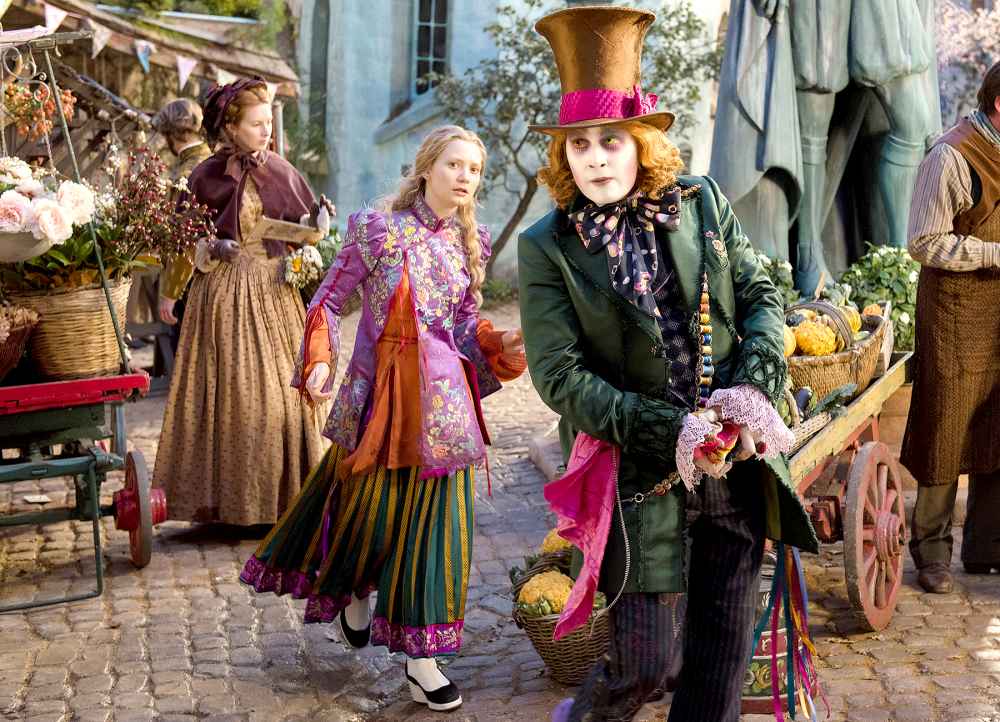 Mia Wasikowska and Johnny Depp in Alice Through The Looking Glass.