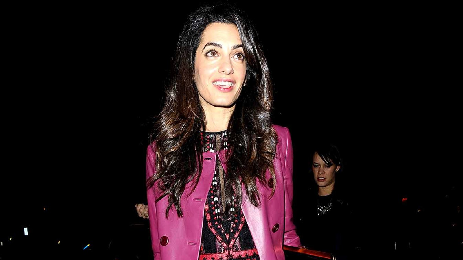 Amal Clooney leaves celebrity hotspot Sexy Fish Restaurant with friends at 2AM in Mayfair.