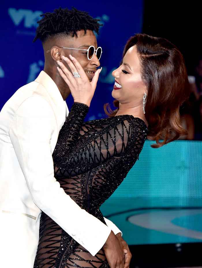 21 Savage and Amber Rose attend the 2017 MTV Video Music Awards at The Forum on August 27, 2017 in Inglewood, California.