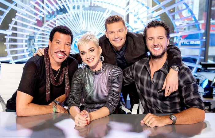 ABC's "American Idol" judges Lionel Richie, Katy Perry and Luke Bryan with host Ryan Seacrest. ABC/Eric Liebowitz