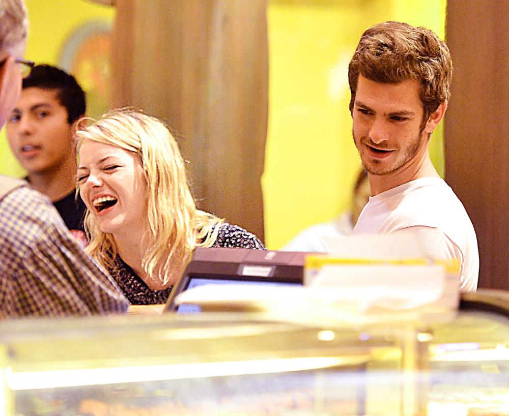 Emma Stone and Andrew Garfield at Disneyland in 2012.