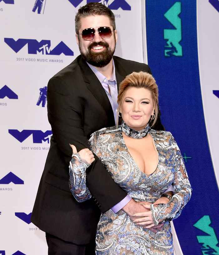 Andrew Glennon (L) and Amber Portwood attend the 2017 MTV Video Music Awards at The Forum on August 27, 2017 in Inglewood, California.