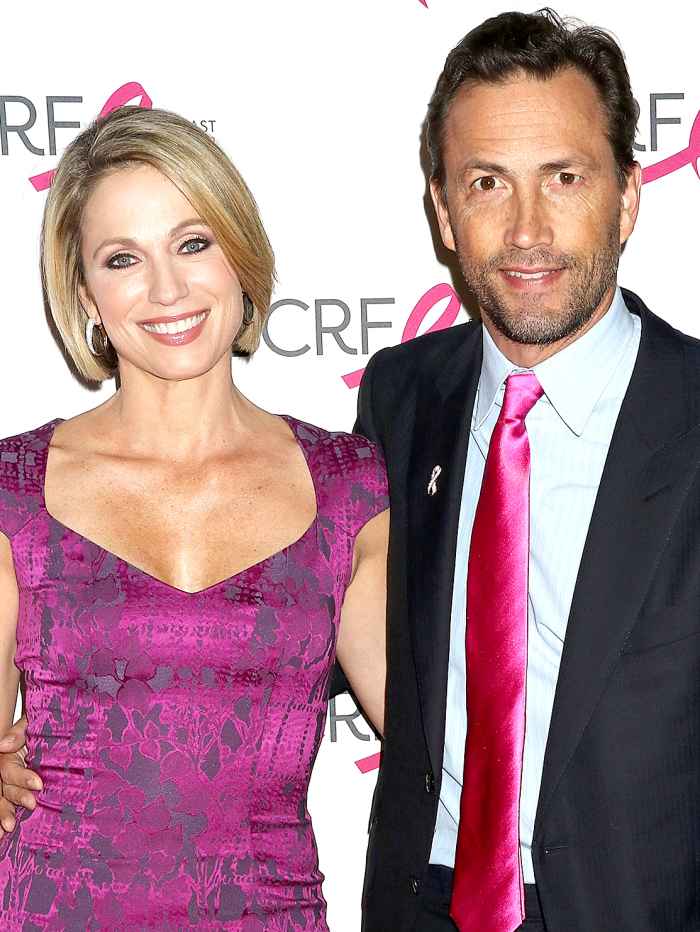 Amy Robach and Andrew Shue attend 2016 Breast Cancer Research Foundation Award Luncheon at The Waldorf=Astoria on October 27, 2016 in New York City.