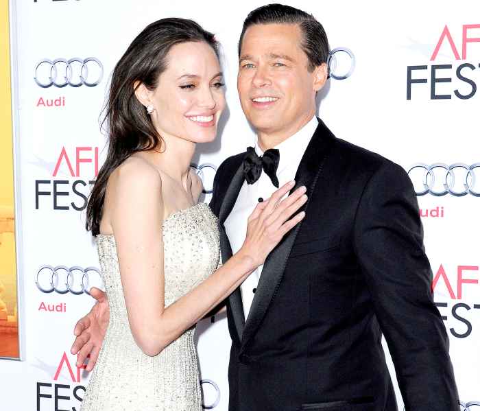 Angelina Jolie and Brad Pitt arrive at the AFI FEST 2015 presented by Audi Opening Night Gala Premiere of Universal Pictures' 'By The Sea' at TCL Chinese 6 Theatres on November 5, 2015 in Hollywood, California.