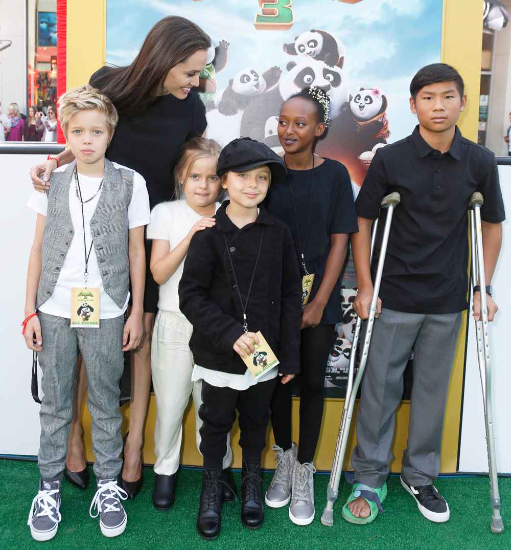 Angelina Jolie and her kids