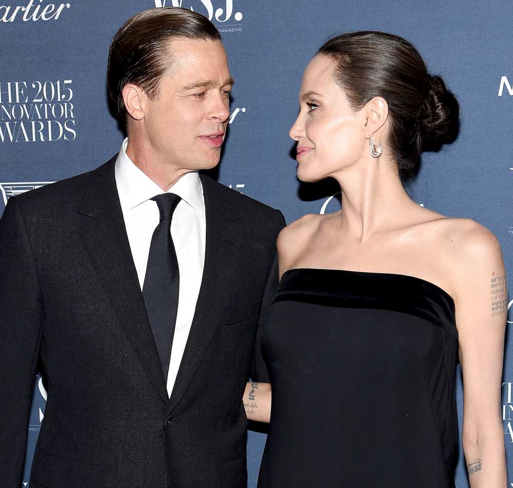 Angelina Jolie Pitt and Brad Pitt attend the WSJ. Magazine 2015 Innovator Awards.