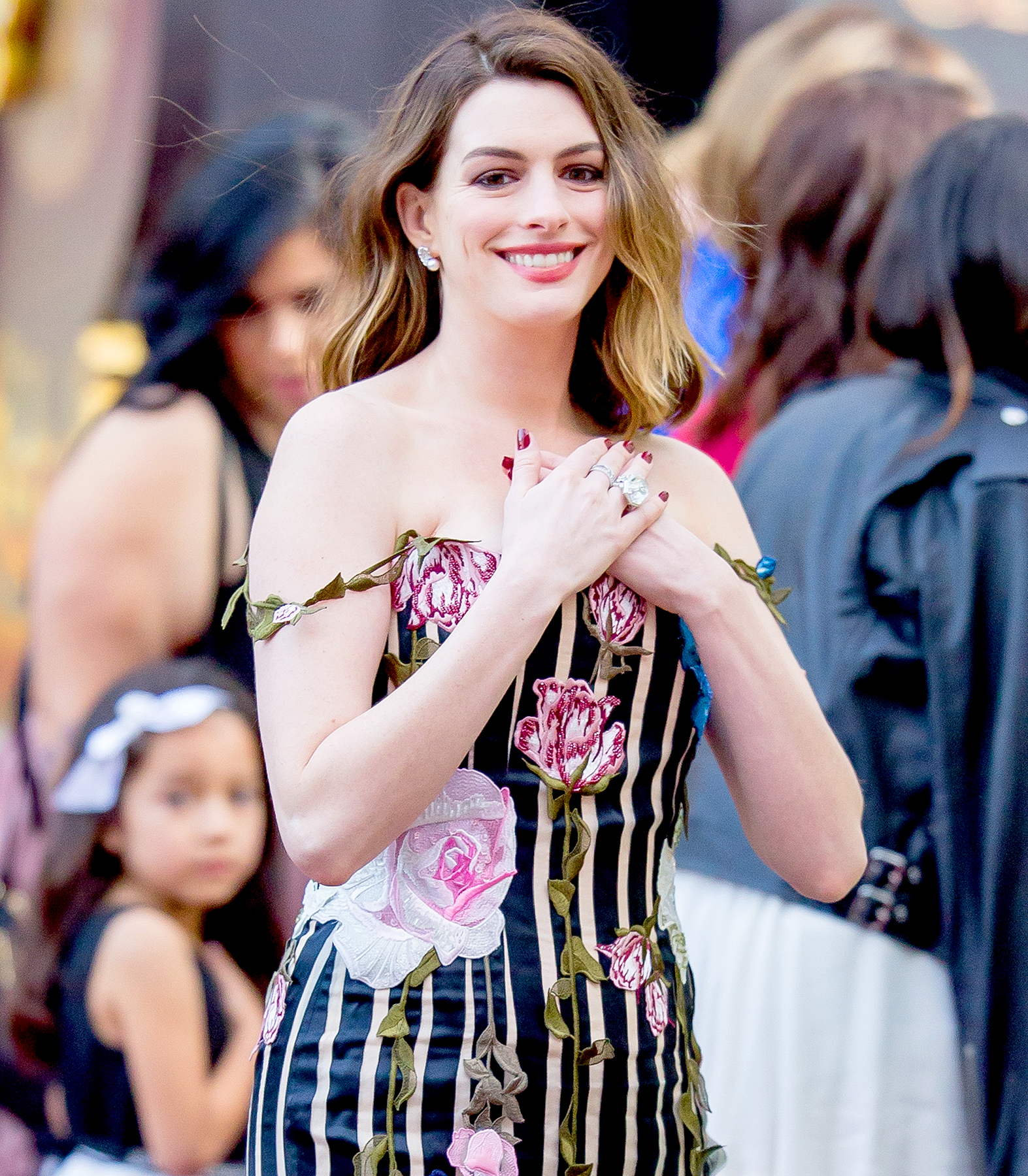 Anne Hathaway is seen attending the premiere of Disney's 'Alice Through The Looking Glass' on May 23, 2016 in Los Angeles, California.