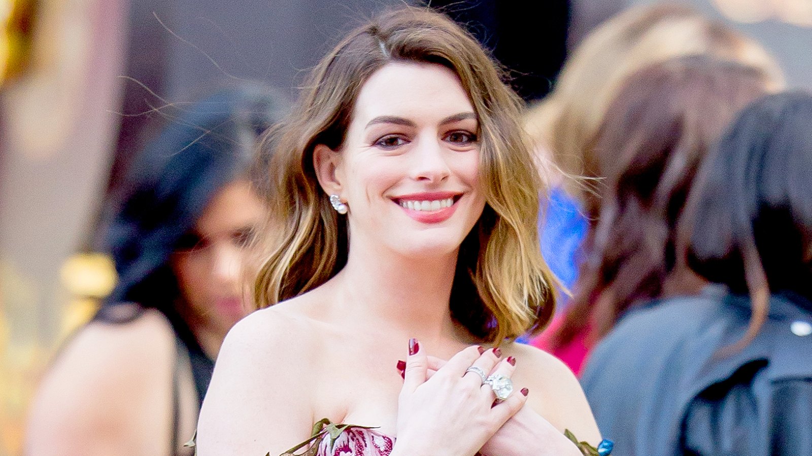 Anne Hathaway is seen attending the premiere of Disney's 'Alice Through The Looking Glass' on May 23, 2016 in Los Angeles, California.