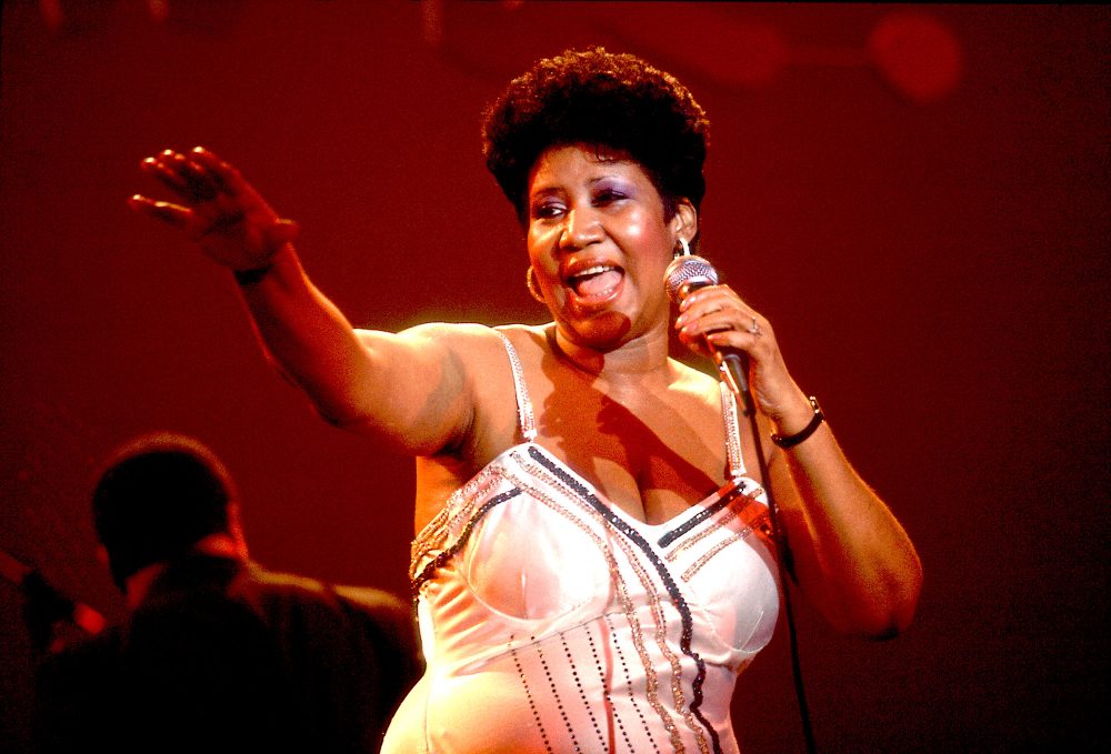 American musician Aretha Franklin performs on stage at the Park West Auditorium, Chicago, Illinois, March 23, 1992.