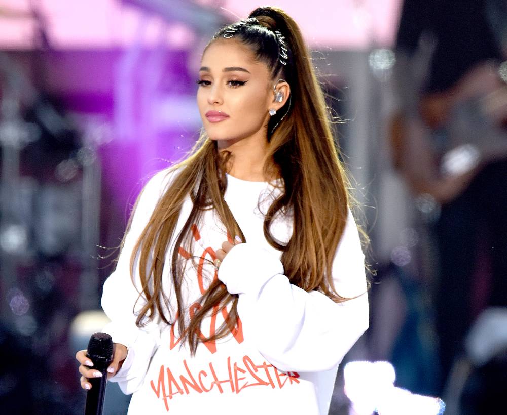 Ariana Grande performs on stage on June 4, 2017 in Manchester, England.