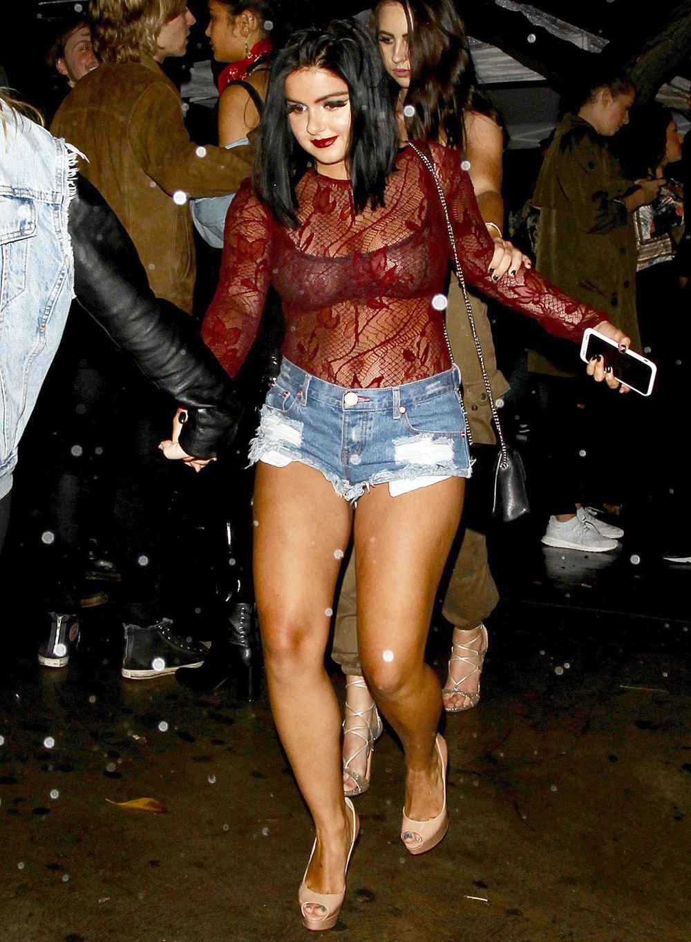 Ariel Winter Wears See-Through Lace Top, Short Shorts: Pic | Us Weekly