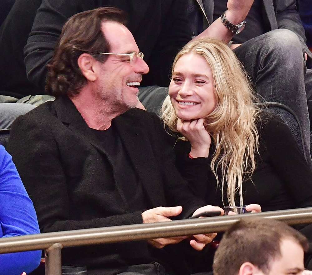 Ashley Olsen and Richard Sachs attend the New York Knicks vs. Brooklyn Nets game at Madison Square Garden on Nov. 9, 2016, in New York City.