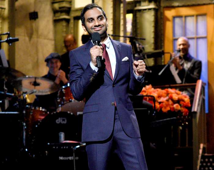 Host Aziz Ansari during the stand-up monologue on Jan. 21, 2017.