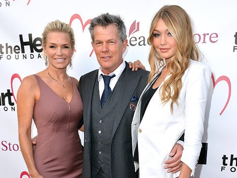Yolanda Foster, composer David Foster and Gigi Hadid arrive to The Heart Fo...