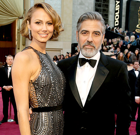 Stacy Keibler and George Clooney at the Oscars on Feb 24, 2013