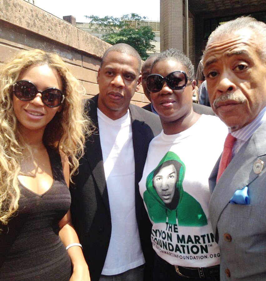 Beyonce, Jay Z, Sybrina Fulton and Reverend Al Sharpton