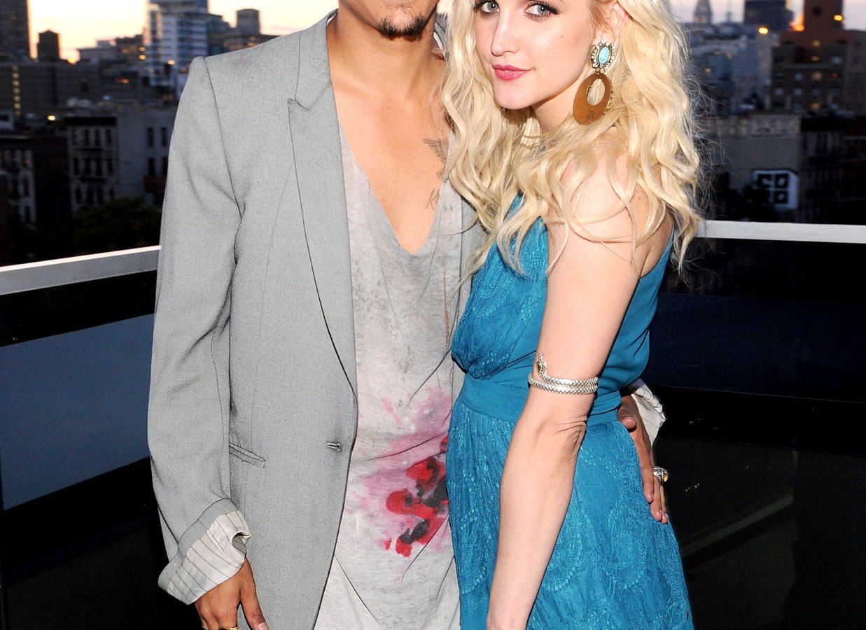 Evan Ross and Ashlee Simpson on July 30, 2013 in New York City.