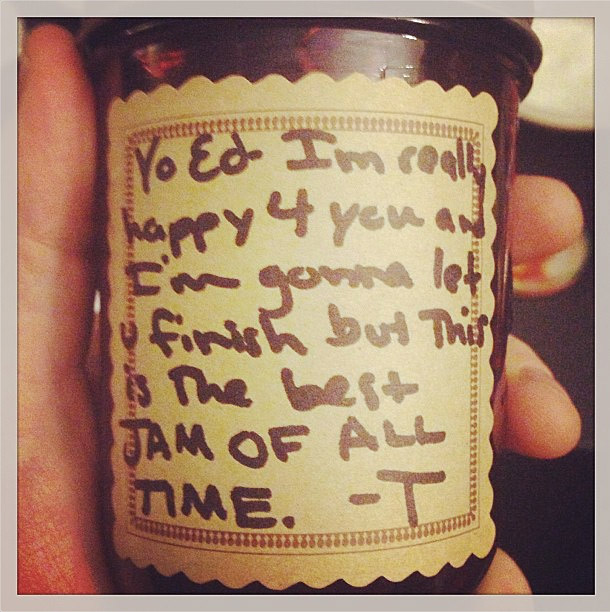 Taylor Swift's jam jar she made Ed Sheeran