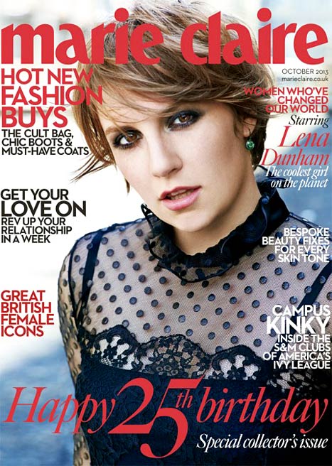 Lena Dunham on the cover of Marie Claire UK