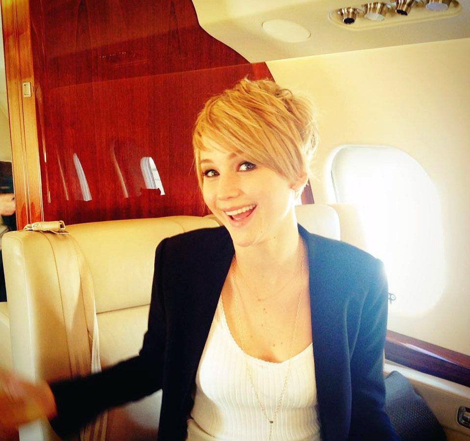 Jennifer Lawrence debuted her short hair on Facebook.