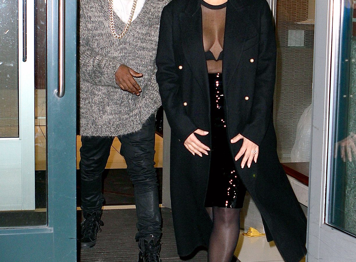 Kim Kardashian and Kanye West were spotted leaving their NYC apartment