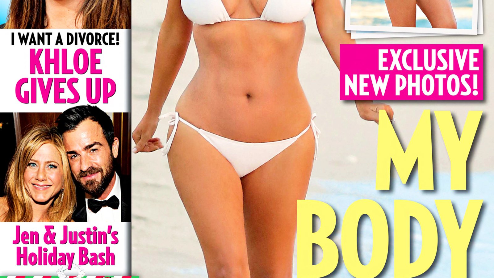 Kim Kardashian's bikini body on the cover of Us Weekly