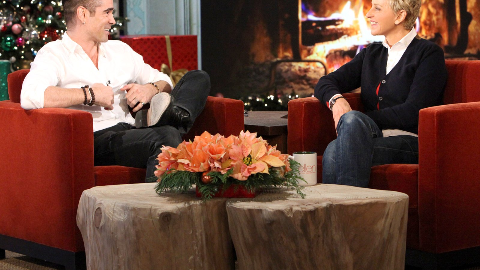 Colin Farrell on 'The Ellen DeGeneres Show' on Dec. 16, 2013
