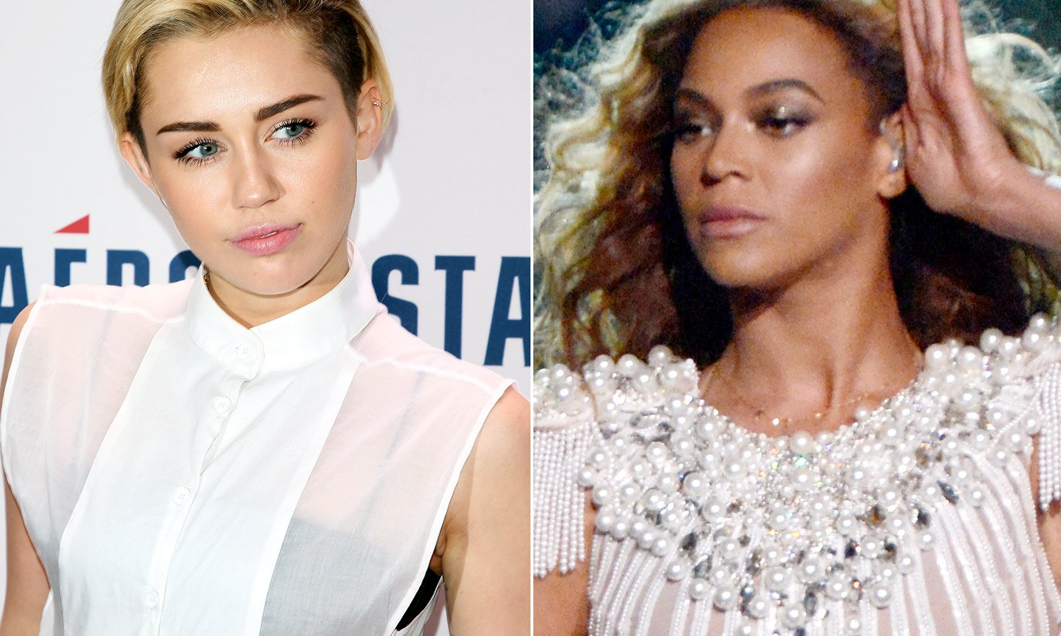 Miley Cyrus and Beyonce Knowles