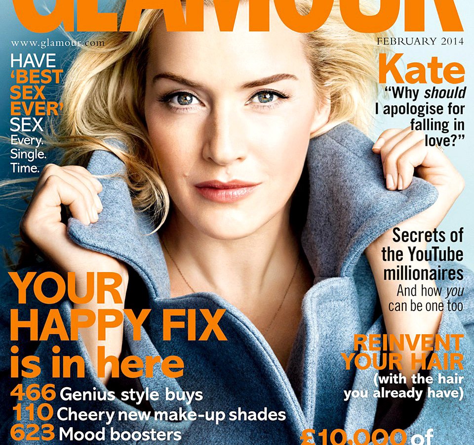 Kate Winslet on the February 2014 cover of Glamour UK