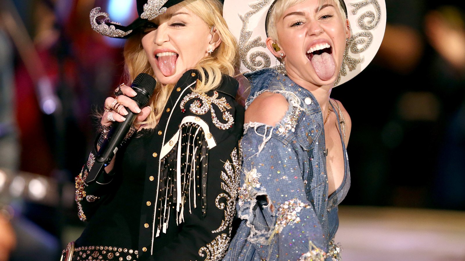 Madonna and Miley Cyrus performing together