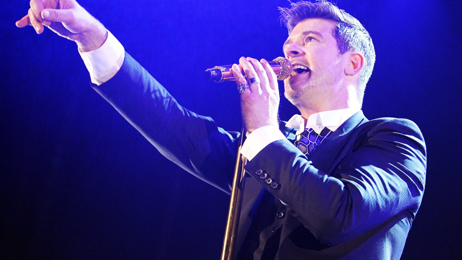 Robin Thicke performs in Fairfax, VA on February 27, 2014