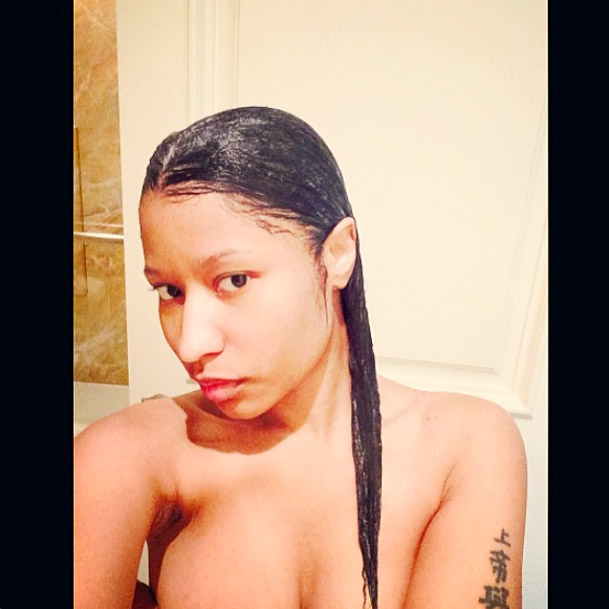 Nicki Minaj takes a naked shower selfie on instagram