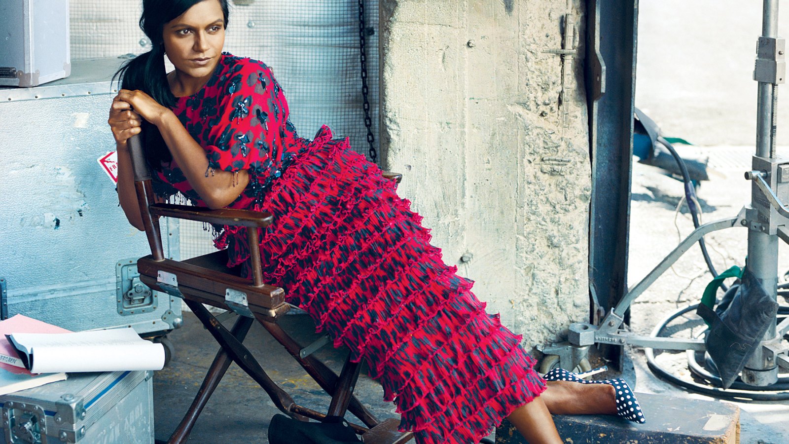 Mindy Kaling poses for the April 2014 issue of Vogue