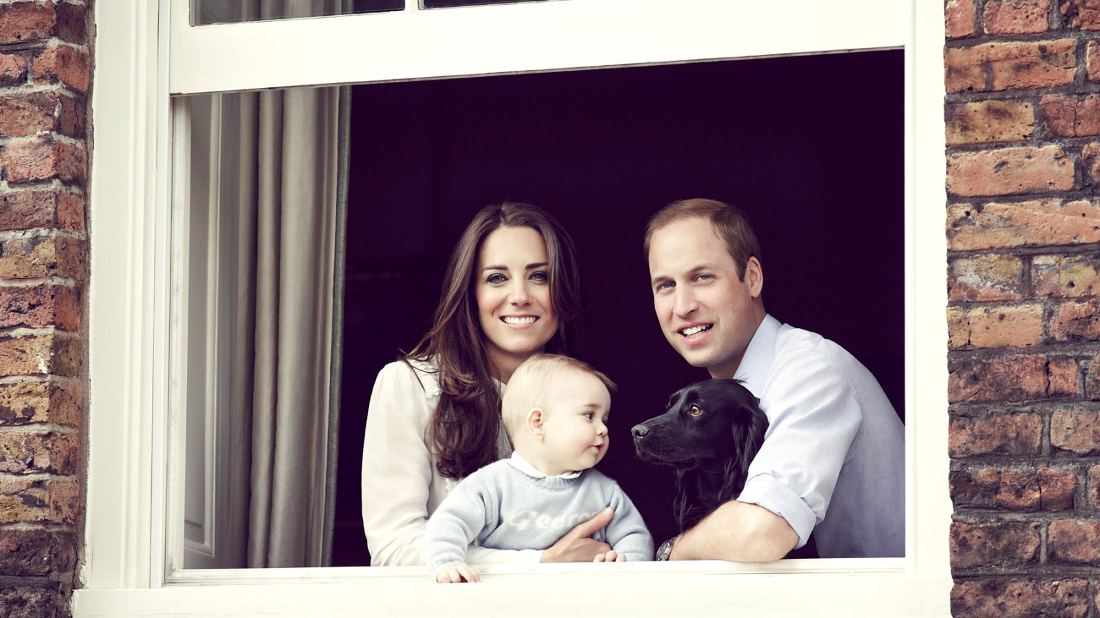 Kate Middleton, Prince George and Prince William at Kensington Palace